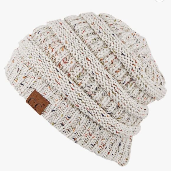 C.C. Unisex Ribbed Confetti Knit Beanie Hat - Picture 1 of 5